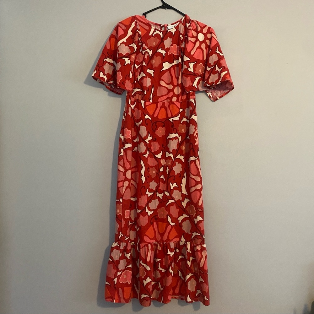 Rhode for Target Linen Red Zinnia Midi Dres - 4
